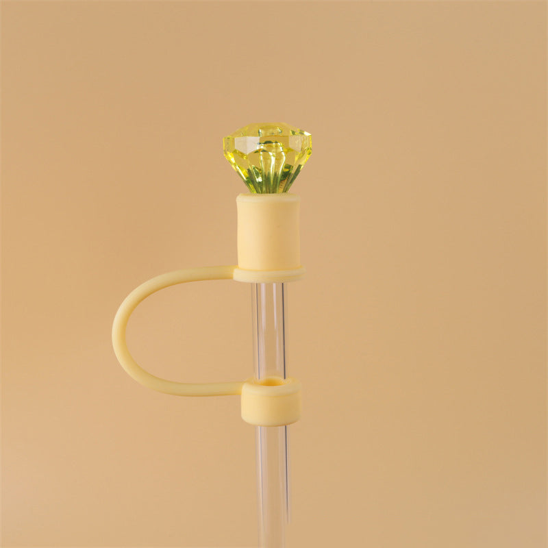 Straw Cap with diamond in different solid colors 10mm diameter