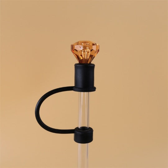 Straw Cap with diamond in different  solid colors 10mm diameter