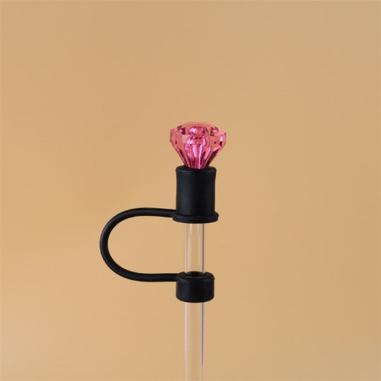 Straw Cap with diamond in different  solid colors 10mm diameter