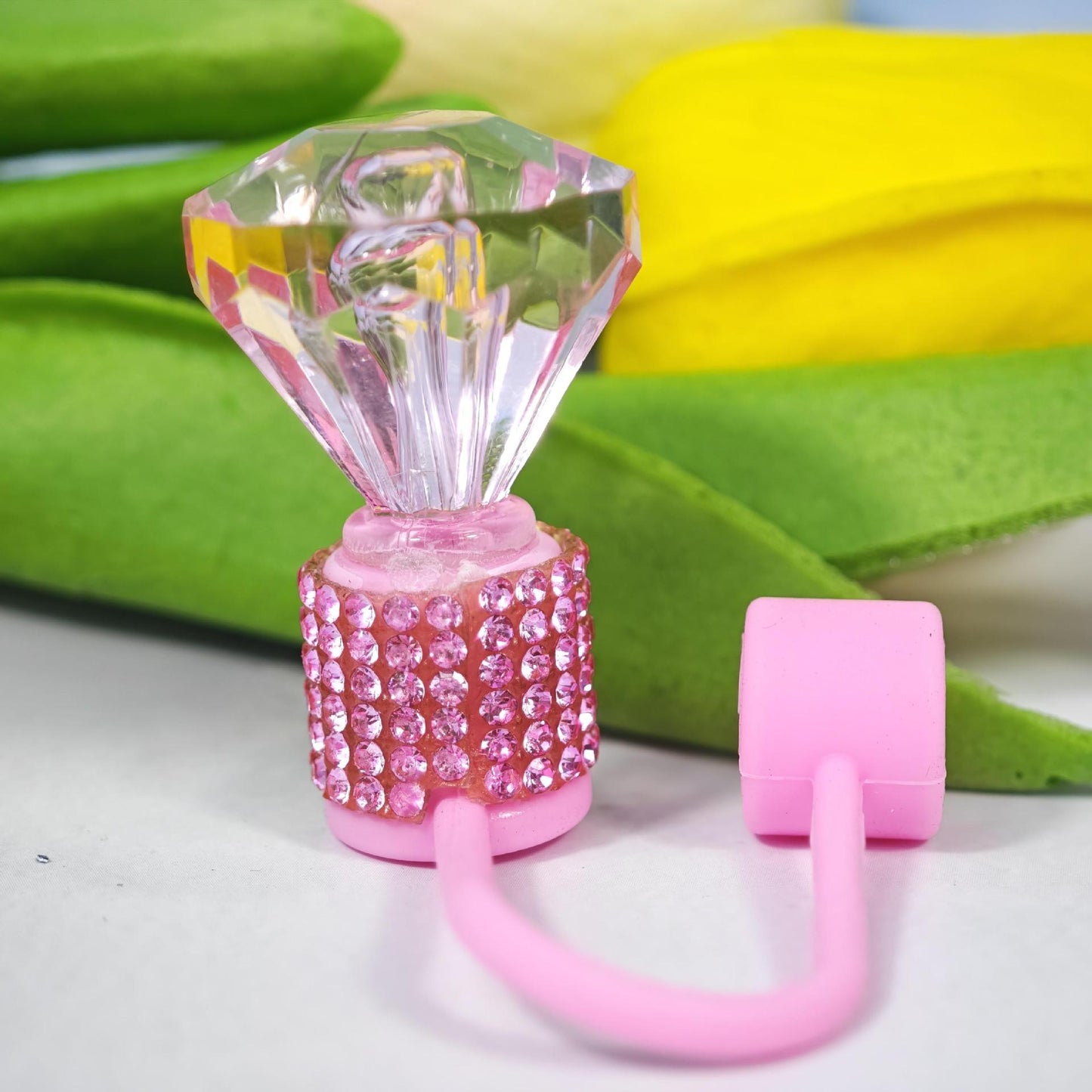 Full Diamond  10 color Straw Topper 10mm diamater