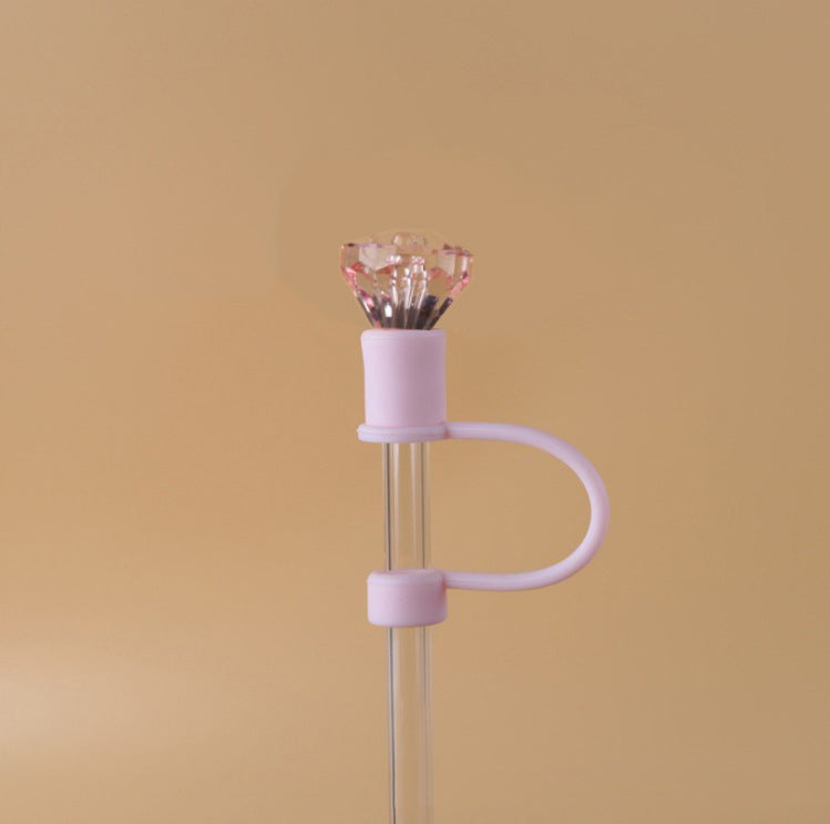 Straw Cap with diamond in different  solid colors 10mm diameter