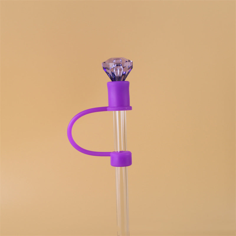 Straw Cap with diamond in different  solid colors 10mm diameter