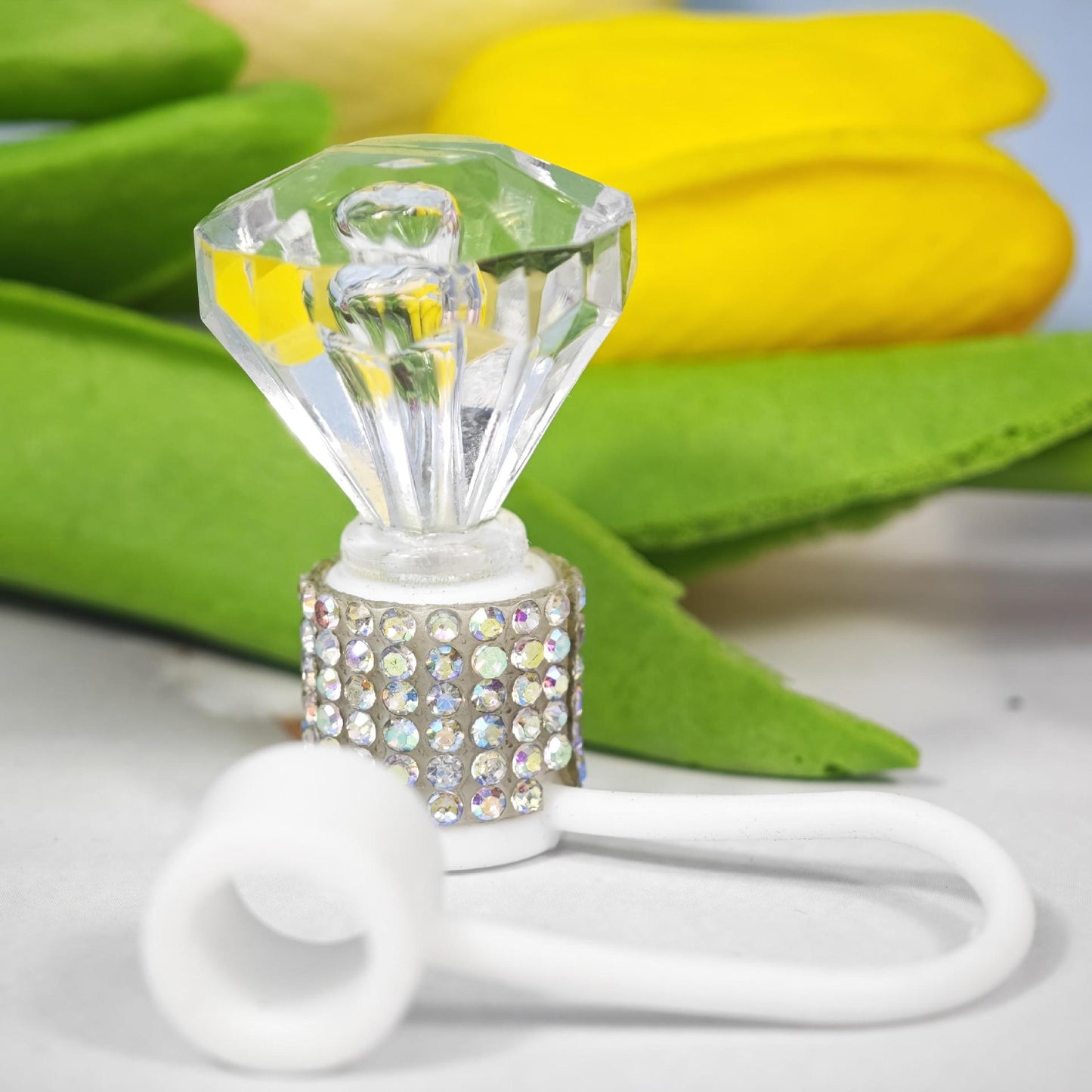 Full Diamond  10 color Straw Topper 10mm diamater