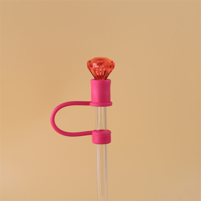 Straw Cap with diamond in different  solid colors 10mm diameter